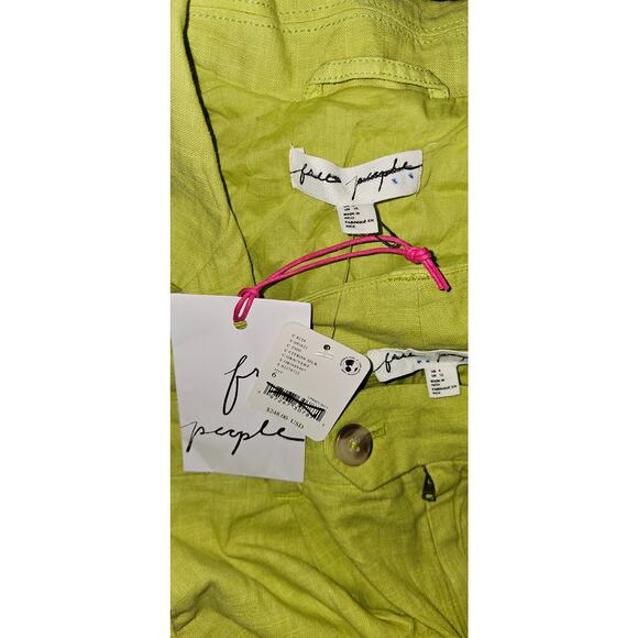 NWT FREE PEOPLE Good Lookin' Short Suit Set $248 SIZE 6 Green Blazer Shorts Set - Picture 4 of 4